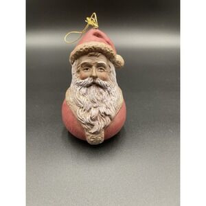Vtg Ceramic Christmas Santa Claus Folk Art Ornament  Figurine‎